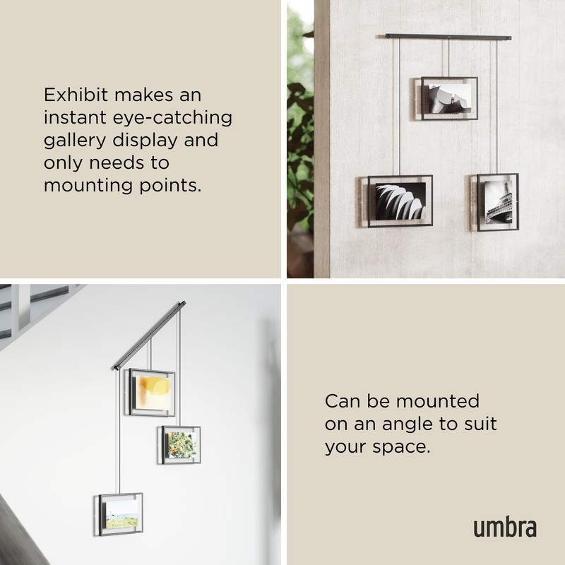 Umbra Exhibit Picture Frame Gallery Set Adjustable Collage Display for