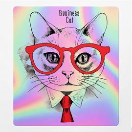 Holographic Decal Stickers of Cat Business Premium Waterproof Vinyl Decal Stickers for Laptop Phone Accessory Helmet Car Window Mug Tuber Cup Door Wall Decoration NVCVER3g22421HO