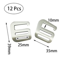 12 Pcs Metal G Hooks Webbing Buckles Strong Quick Release Buckles for Backpack Straps Webbing(Silver), Silver, Small, Side Release