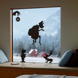 Christmas Window Cling Grinch Decorations Funny Stickers Christmas Movie Cute Xmas Decals Decor Vinyl Elk Wall Art