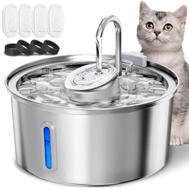 Stainless Steel Pet Water Fountain Multiple Filtration