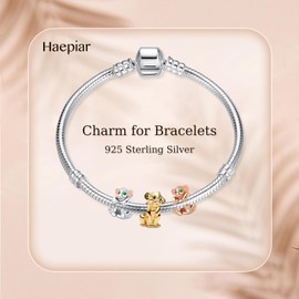 HAEPIAR Merry Christmas S925 Charm Silver Bracelet Necklace Sterling Silver Dangles Santa Claus Merry Christmas Deer for Women Girls, Cubic Zirconia