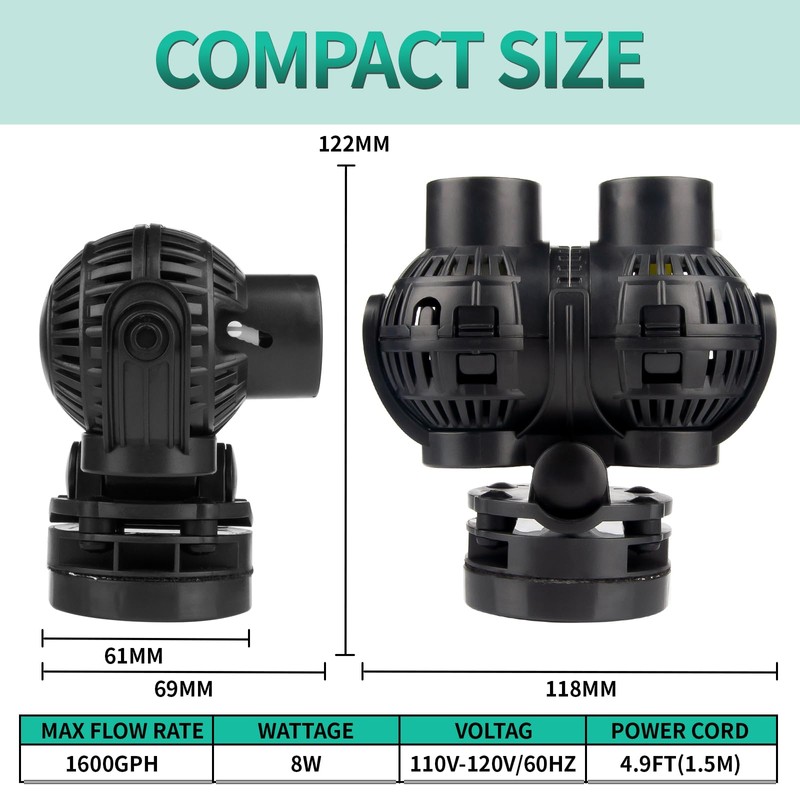 FREESEA Aquarium Circulation Pump Wave Maker Power Head with Magnetic