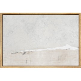 SIGNWIN Framed Canvas Print Wall Art Gray White Watercolor Landscape Abstract Shapes Illustrations Modern Art Decorative Contemporary Chic Minimal for Living Room, Bedroom, Office - 24"x36" Natural