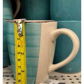 ROYAL NORFOLK Set Of 4 ROYAL NORFOLK TURQUOISE BLUE SWIRL STONEWARE 12 OZ. COFFEE MUGS CUPS