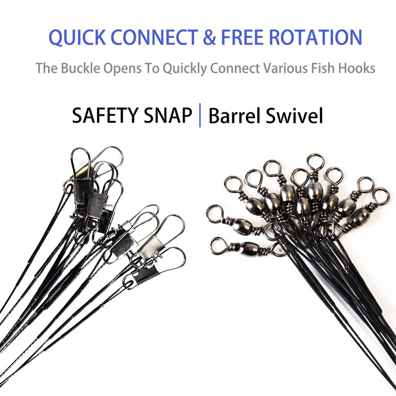 50pcs Stainless Steel Wire Leaders Nylon-Coated Fishing Line Wire Leaders