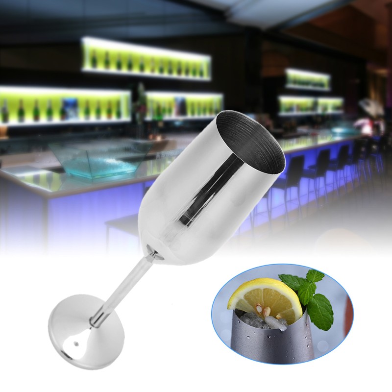 304 Stainless Steel Wine Goblet Champagne Glasses Drinking Cups 220ML