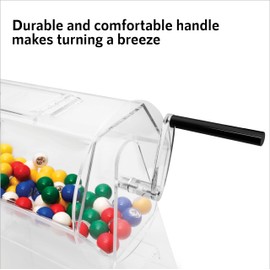 Upper Midland Products Acrylic Raffle Drum with Handle - Holds up to 2,500 Tickets - Ticket Spinner with 2 Keys, Raffle Box with Sliding Door