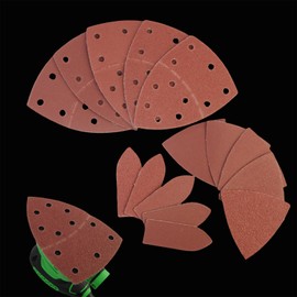 Dobetter 150 PCS Mouse Sander Sandpaper Sand Paper Assortment Pack60/80/120/180/220 Grit with Holes Hook and Loop Detail Sander Finger Sander Pads