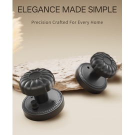 Asidrama 2 Pack Black Privacy Door Knobs with Lock, Door Handles with Matte Black Door Knobs Interior for Bedroom or Bathroom, Heavy Duty Door Lever for Left Right Sided Doors