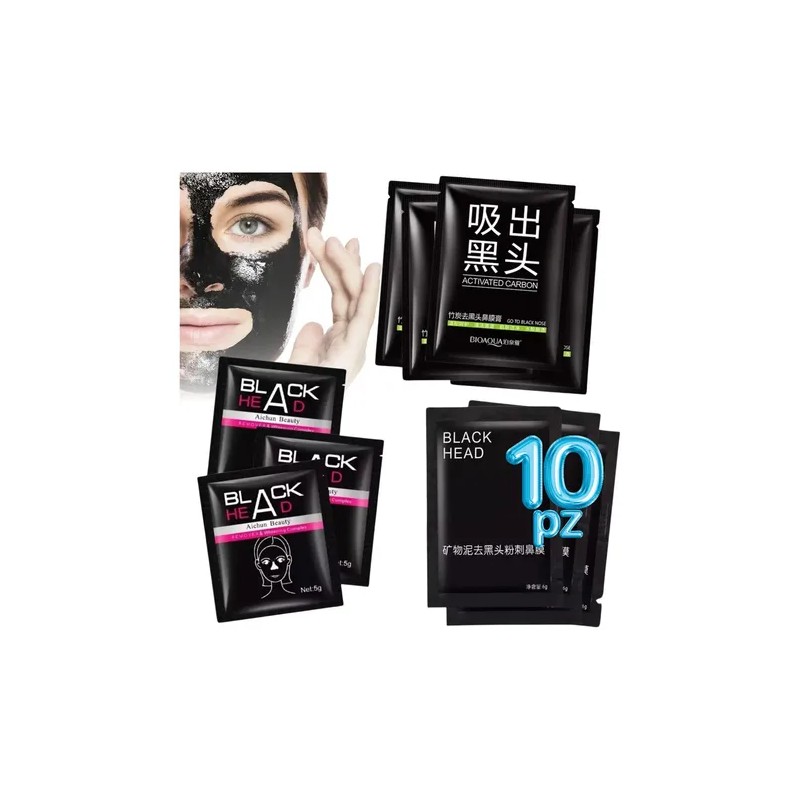 Pack Mascarillas para Puntos Negros de Carbón Activado, 10 Sobres