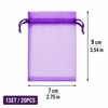 20 Pack Empty Lavender Sachet Bags Empty, Purple Organza Drawstring
