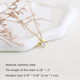 18K Gold/Silver Plated Heart Angel Wings Necklace for Mom with Adjustable 18"-20" Chain, Miscarriage Remembrance Gifts for Mothers, Miscarriage Keepsake for Mom (Angel Wings Necklace-Gold)