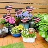 4 Set 12.4" H Metal Heart American Flag Garden Stakes
