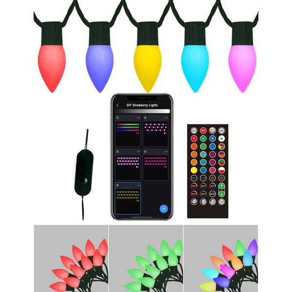 Smart C9 Christmas Lights Outdoor 99ft, 150 LED RGBW Chasing