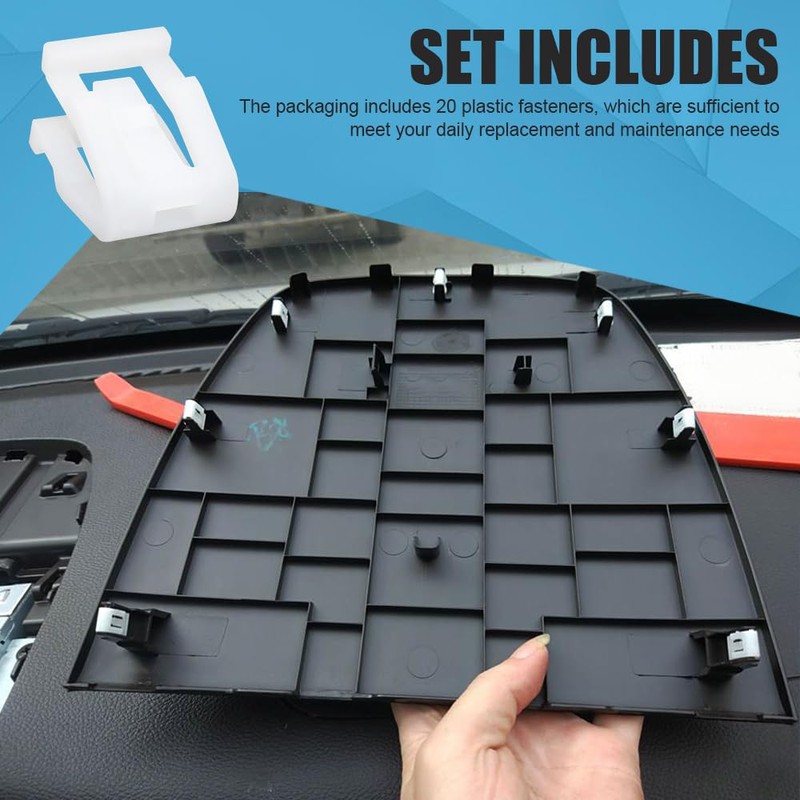 Tecledsn 20PCS Car Dashboard Trim Clips, Plastic Fasteners, Dash Retainer