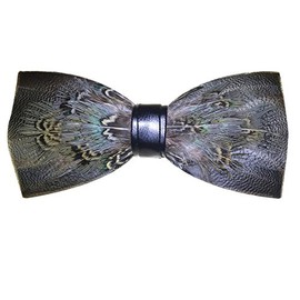 Cloud Rack Natural Handmade Feather Bow Tie Gray