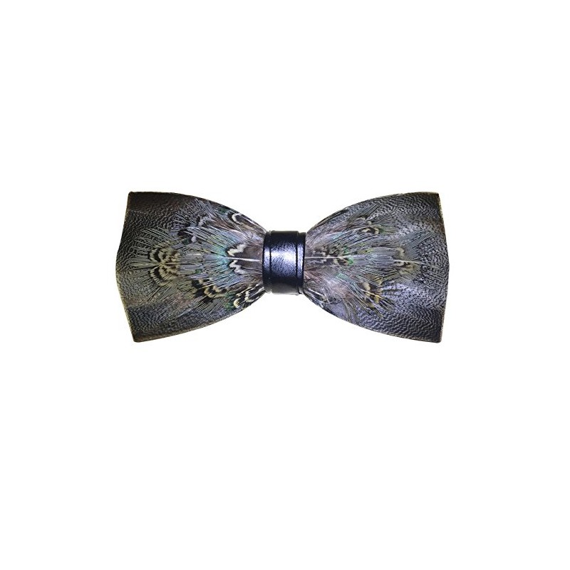 Cloud Rack Natural Handmade Feather Bow Tie Gray