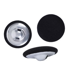Fabric Cloth Covered with Metal Shank Round Buttons for Jacket Coat Blouse Jeans Dress Suits Bridal Gowns Sewing Buttons,20PCS (Black, 25mm),Black Buttons