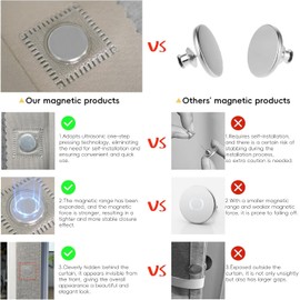 AJAZZ Magnetic Folding Shower Curtains Acordion Shower Curtain Fabric Polyester Waterproof Shower Curtains Suitable for Family Hotel Homestay Bathroom (Beige,77" W x 72" L) 1 Panel