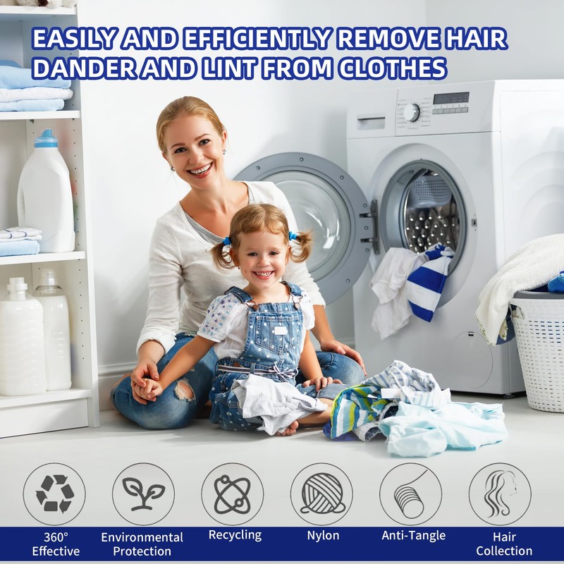 20 pcs Pet Hair Remover for Laundry, Reusable Dog &
