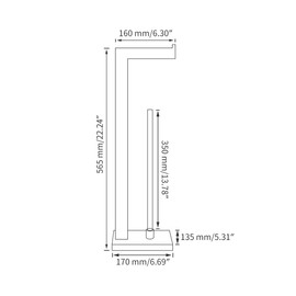 Miyili Bathroom Lavatory Toilet Tissue Roll Holder Stainless Steel Freestanding Toilet Paper Holder Square Style Brushed Finish, F03N2