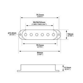 Banworks 50mm/50mm/52mm SSS Pickup Covers Set Plastic Single Coil Pickup Covers for Modern Stratocaster Squier Strat ST SQ Style Electric Guitars Pack of 3 JT/SYQG-12 White