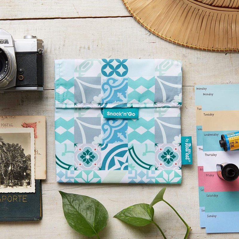 Roll'eat ®- Snack'n'Go Patchwork | Wiederverwendbarer und Ökologischer Snackhalter ohne
