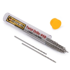 GYROS 25 PCS #58 Micro Drill Bit Set – Small Drill Bits for Jewelry, Plastic, Resin, & Soft Metal – Carbon Steel Wire Gauge Mini Twist Drill Bit Set for Pin Vise Hand Drill & Rotary Tool