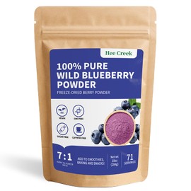 Hee Creek 100% Pure Blueberry Powder 10oz/ 283g Freeze Dried Blueberry Ultra-Fine Fruit Powder for Smoothies & Baking & Beverages & Food Coloring, No Sugar & Additives