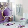 RLHHUG Purple Gold Marble Shower Curtain Sets with Rugs for