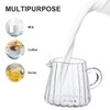 Healvian Crystal Glass Creamer Pitcher,200ml Mini Creamer Pitcher,Creative Embossed Stripe