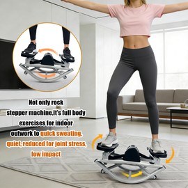 Rock Stepper Side to Side,Rock Stepper,Rock Stepper Machine for Exercise at Home- with Digital Display,Fitness Stepper for Arms,Legs & Glutes,Rock Stepper Workout for Office,Apartment (Black/Grey)