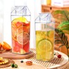 UgyDuky 2 Pack 34Oz Milk Carton Water Bottle Clear Square