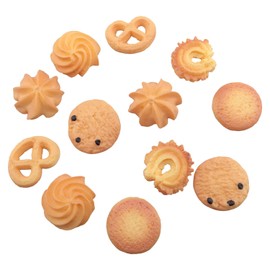 TAODAN 12pcs Fake Cookies Artificial Biscuits Simulation Realistic Dessert Crackers Food for Kitchen, Home Store, Shopping Center, Wedding, Bakery, Restaurant Decoration (6 Style)