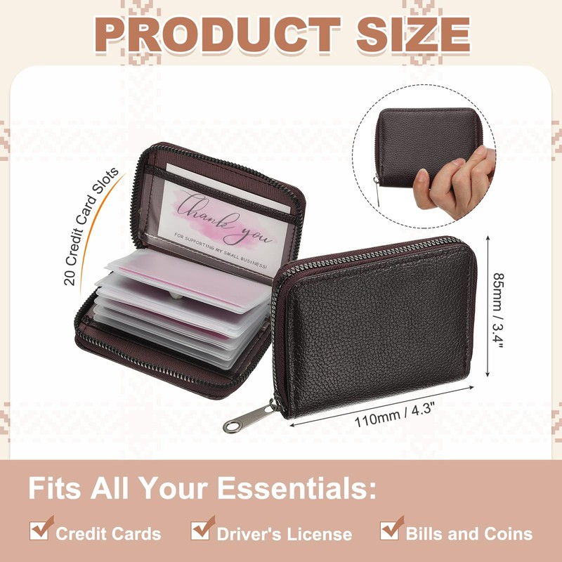 PATIKIL Credit Card Holder Zipper Wallet, Leather Card ID Case