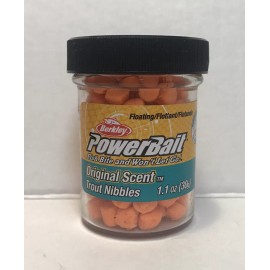 Berkley PowerBait Floating Original Scent Trout Nibbles Fl. Orange 1.1 oz NEW