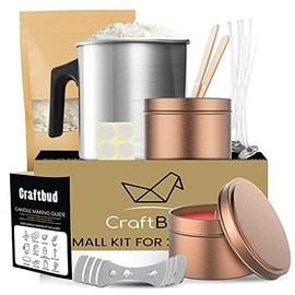 CraftBud Candle Making Kit for Adults and Kids with 1 LBs Soy Candle Wax Flakes - Full DIY Candle Making Kit with All Candle Making Supplies - Candle Kit with Soy Wax Flakes for Candle Making