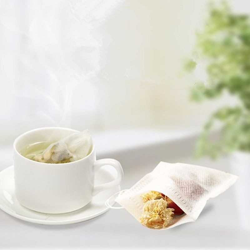 YFFSFDC Disposable Bags 100 Pcs Tea Bags Drawstring Bags Non-woven