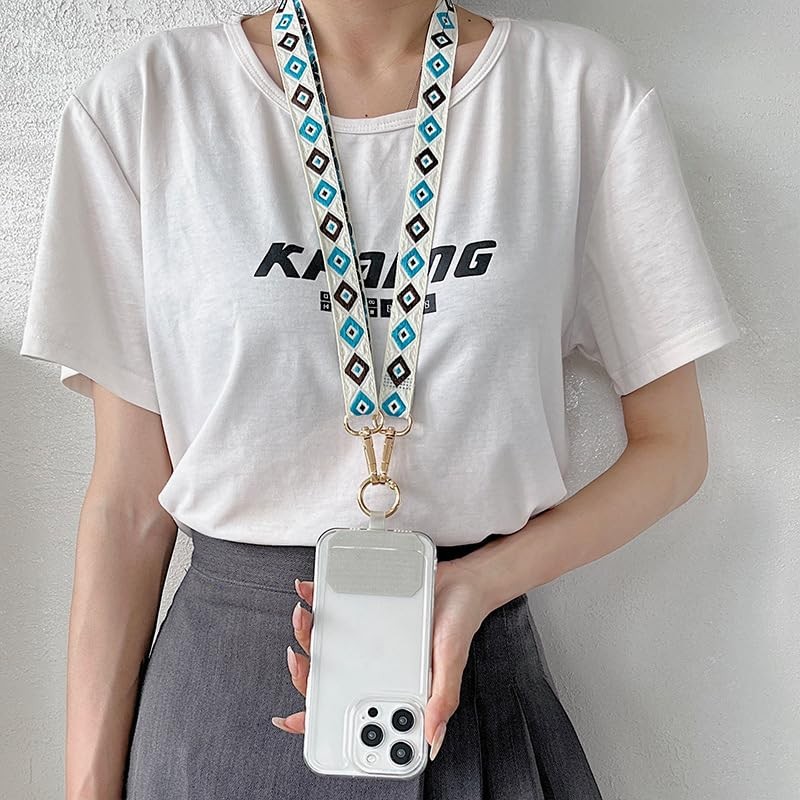 miagolale Embroidered Ribbon, Shoulder Strap, Smartphone Sacoche Shoulder Belt, Cute