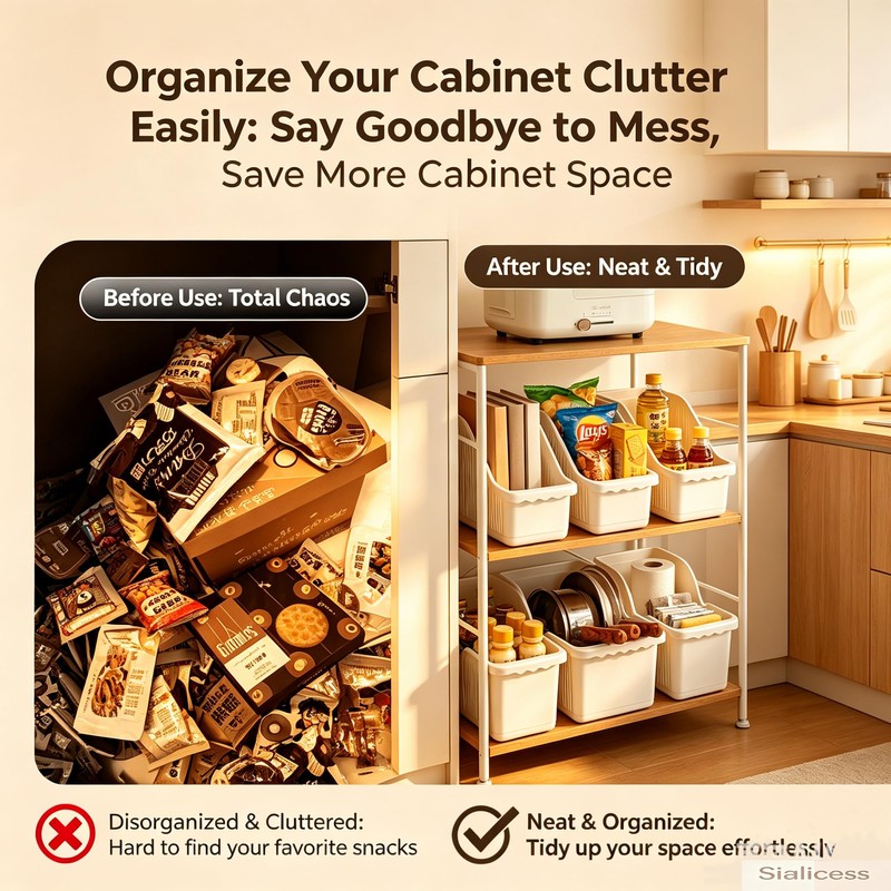 Extra Large Cream Rolling Under Sink Storage Bin with Wheels