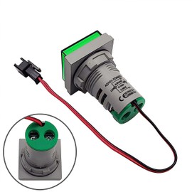 SazkJere 2PCS 3 in 1 Digital AC Current Voltage Frequency Indicator Square LED Display Voltmeter Ammeter Hertz Meter (Green)