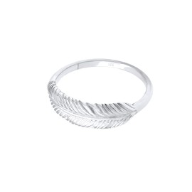 Elli Women's 925 Sterling Silver Feather Wing Boho Trend Ring, Size Q