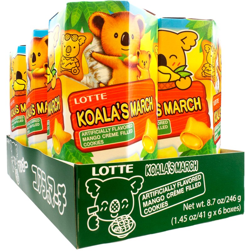Lotte Koala's March Cookie with Mango Cream, 1.45 oz (Pack