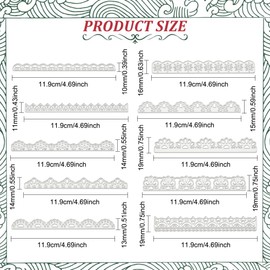 BENECREAT 10pcs Cutting Dies Lace Pattern Stainless Steel Stencil Scrapbooking Card Edge Making Tools Die Cut Template Decoration Craft Handmade DIY Tools