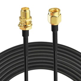 CABLEPELADO 2m SMA Coaxial Cable Black Male to Female Wi-Fi Antenna Cable Low Loss for Wi-Fi Adapter, Access Point, Repeater, IP Camera & More