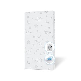 SJEUQOP 2" x 27.5" x 52" Crib Mattress Topper, High Density Foam Toddler Mattress Topper with Waterproof Cover Fits Standard Size Cribs