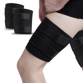 VIPMOON Thigh Brace, 2 Pack Sports Thigh Brace, Thigh Compression Sleeves, Lightweight, Breathable, Left/Right Unisex, Firmly Fixed Thigh, Reduce Impact, Non-Slip, Hand Washable