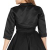 BlackButterfly Satin Bolero Jacket - Half Sleeve (Black, XL)