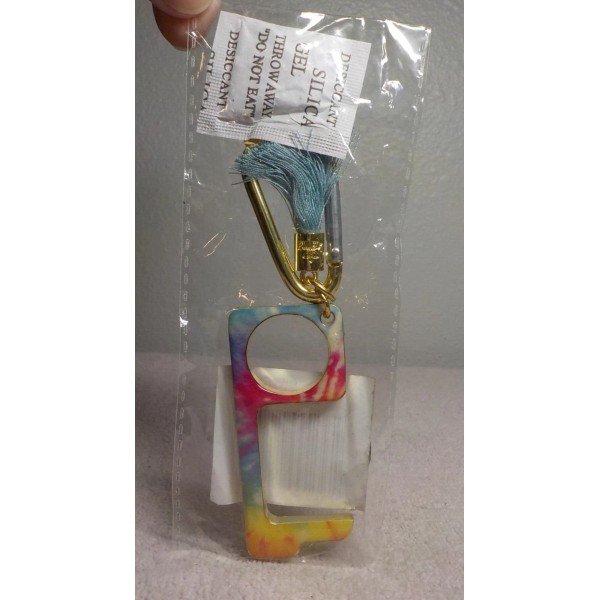 KARMA SIGNED TIE DYE SAFE TOUCH KEYCHAIN NEW/PKG 4 3/4"